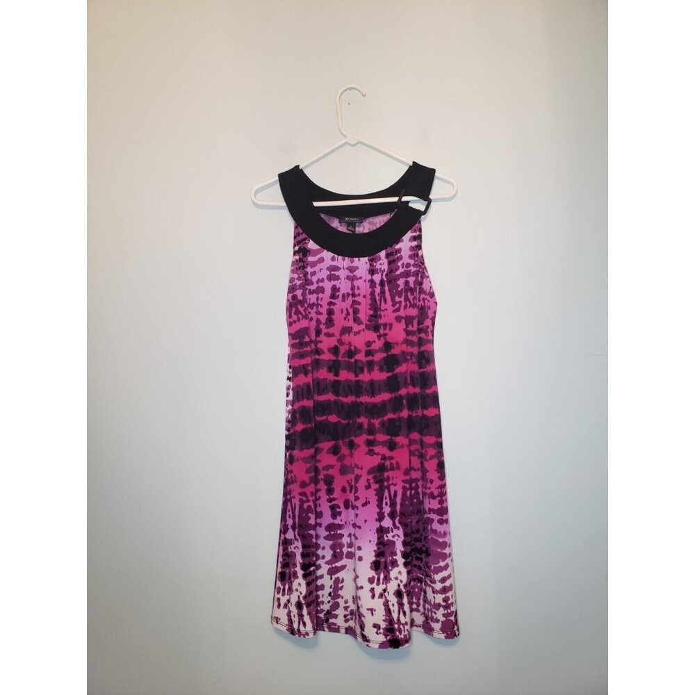 Byer B Wear Too! Womens L Mini Dress Purple Pink Ombre Stripe Sleeveless Buckle